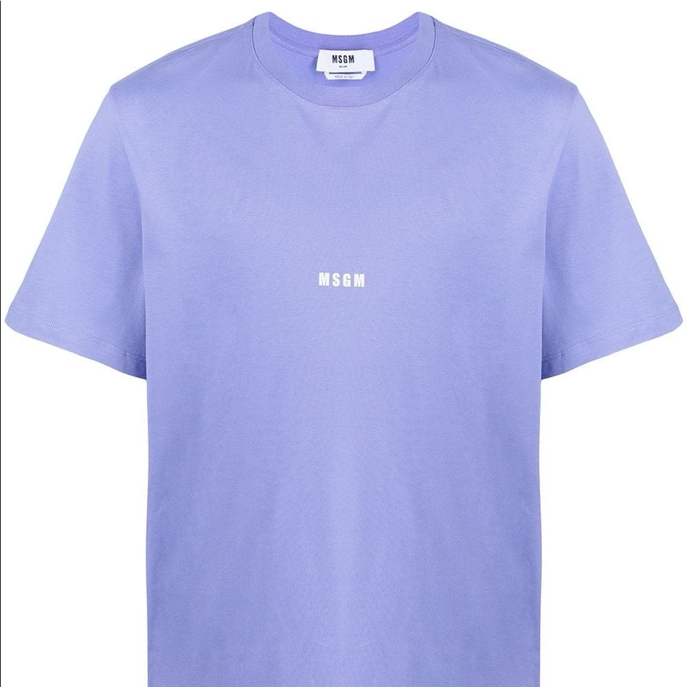 MSGM Men’s Micro Logo Purple T-Shirt L